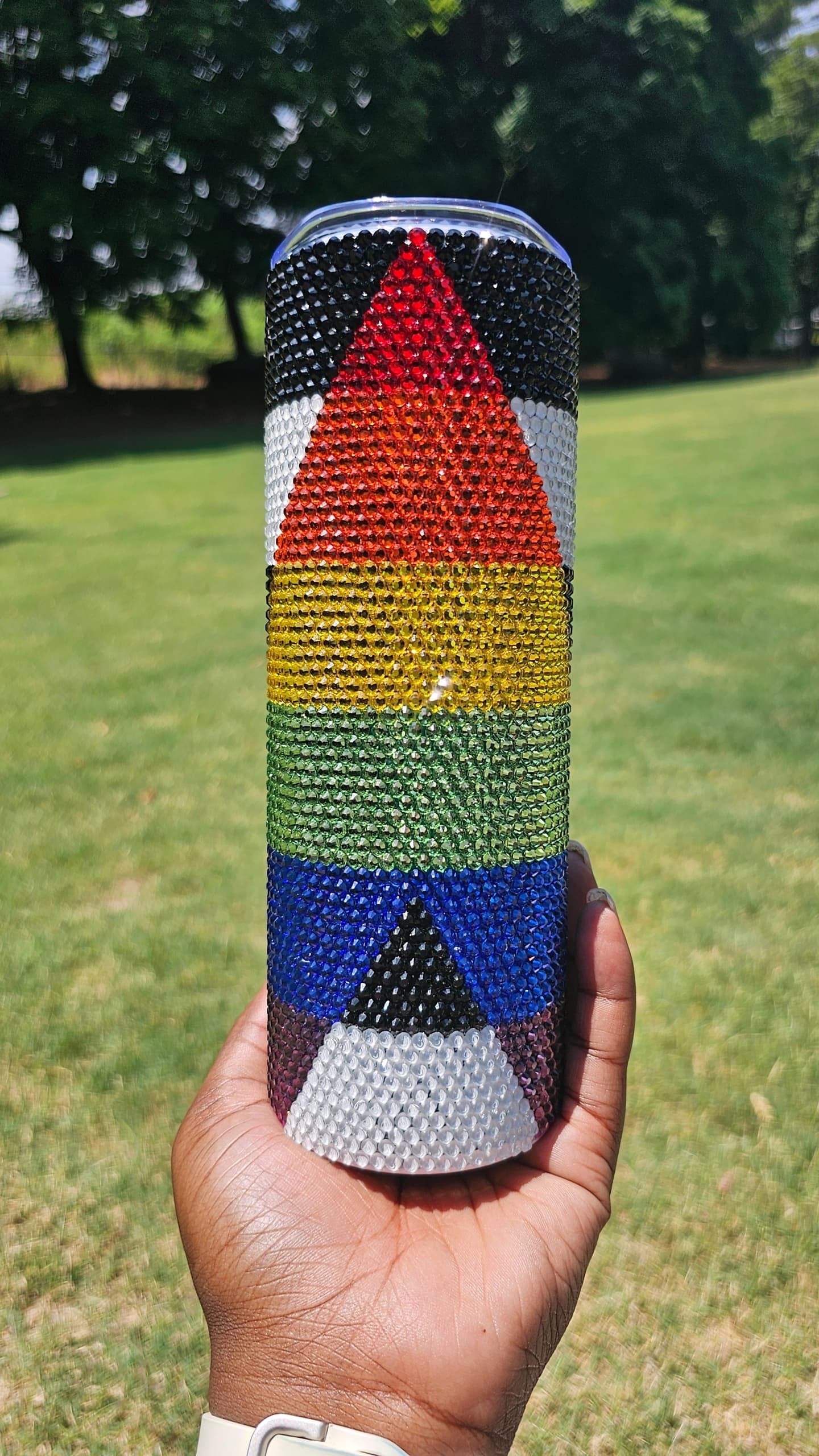 Straight Ally Flag Bling Tumbler 20oz