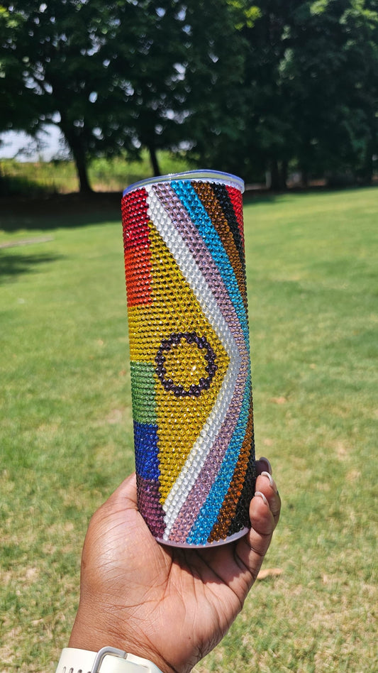 Progress Flag Bling Tumbler 20oz